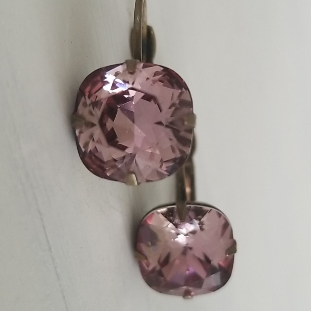 Liz Palacios Swarovski Earrings antique bronze